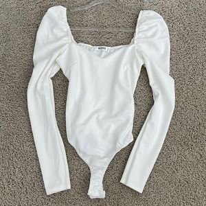 White misguided bodysuit